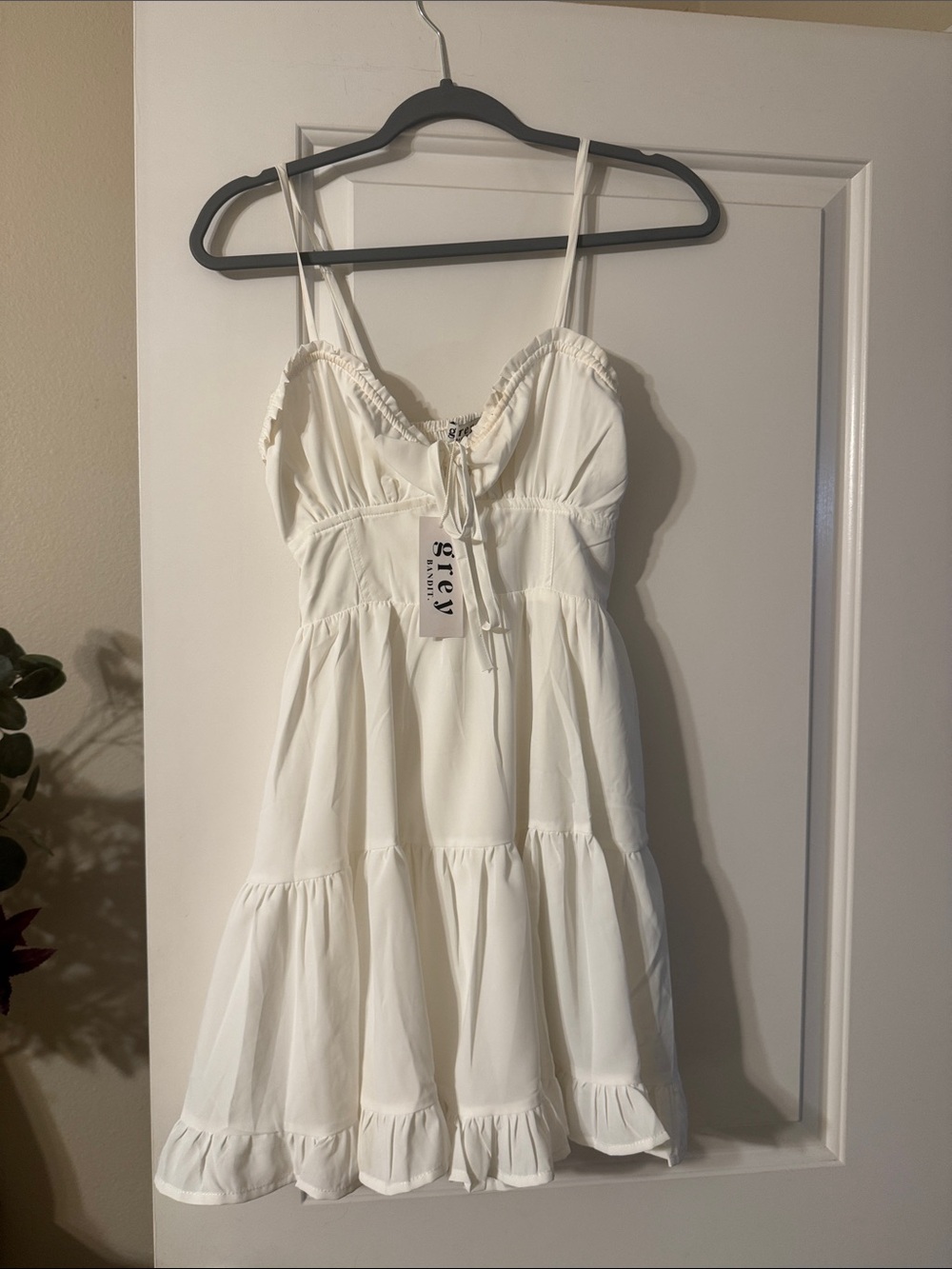Grey by S/Summer White Ruffle Sundress